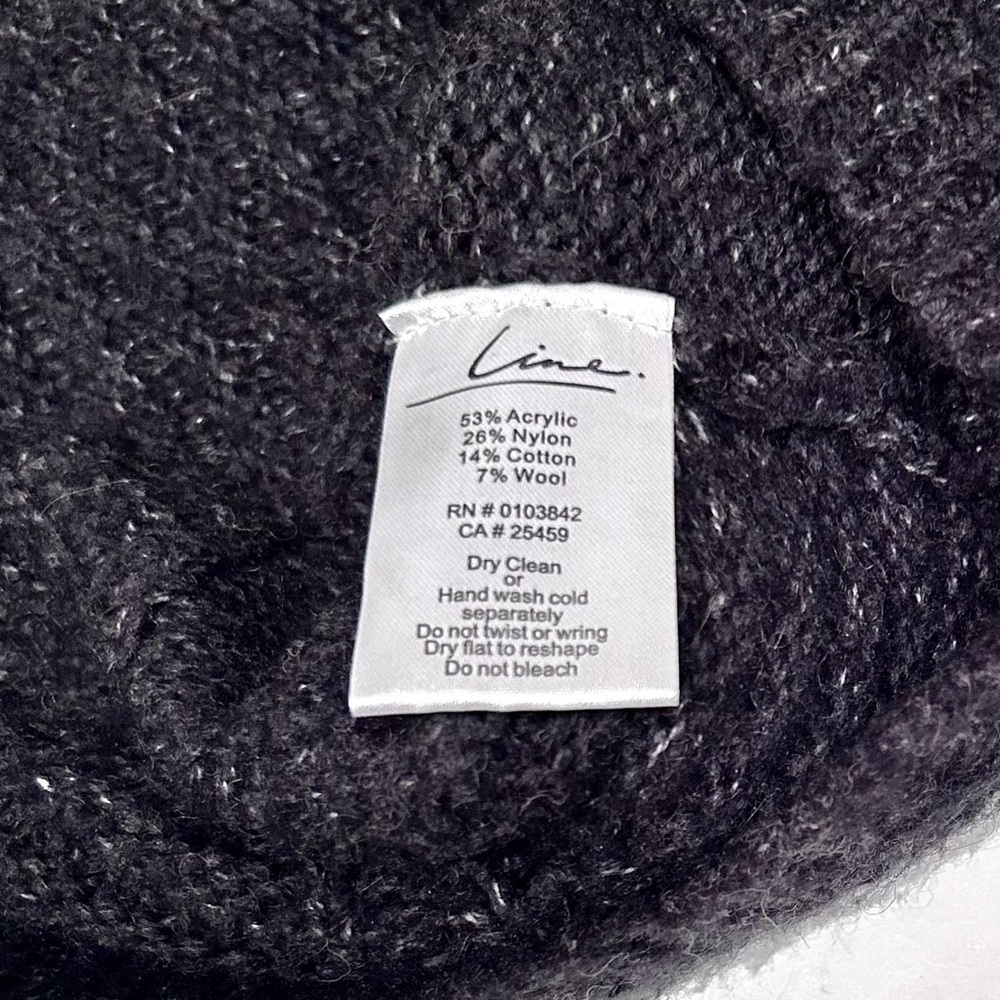 Line oversized sweater chunky knit dark grey size medium wool blend - Picture 10 of 12